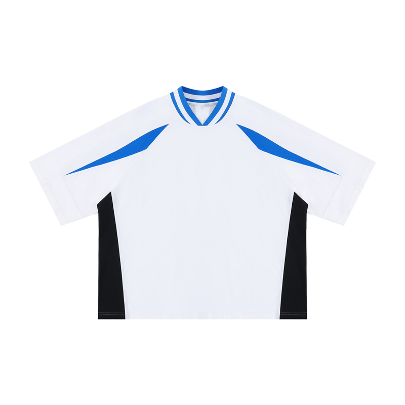 Rifted Unisex Oversized Color Block V-Neck T-Shirt