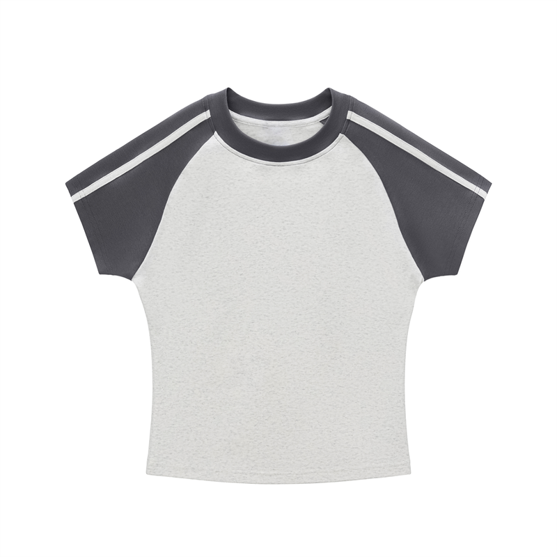 Rifted Women’s Contrast Stripes Bodycon Raglan  Sleeve T-Shirt
