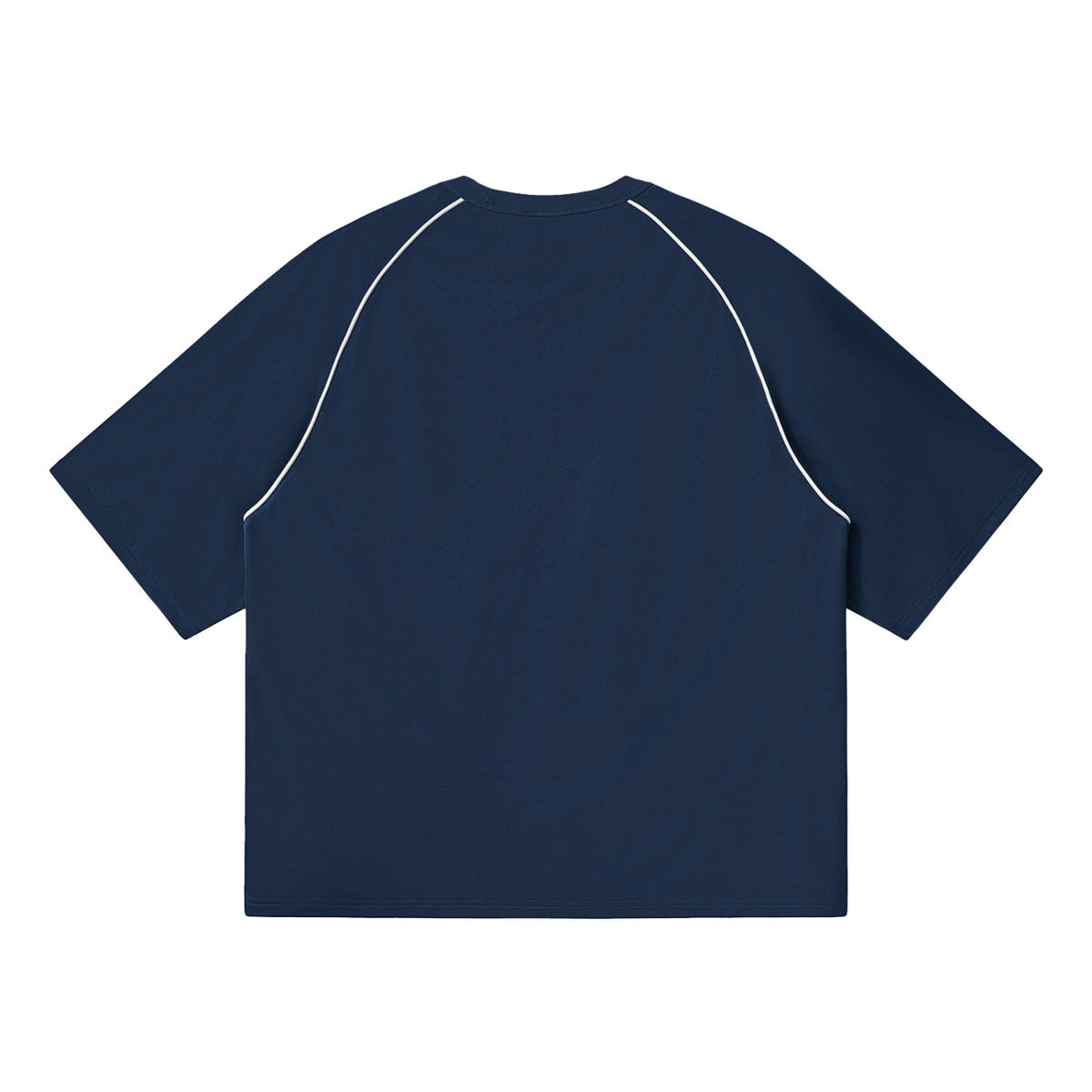 Rifted Contrast Piping Panel Raglan T-Shirt