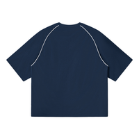 Rifted Contrast Piping Panel Raglan T-Shirt