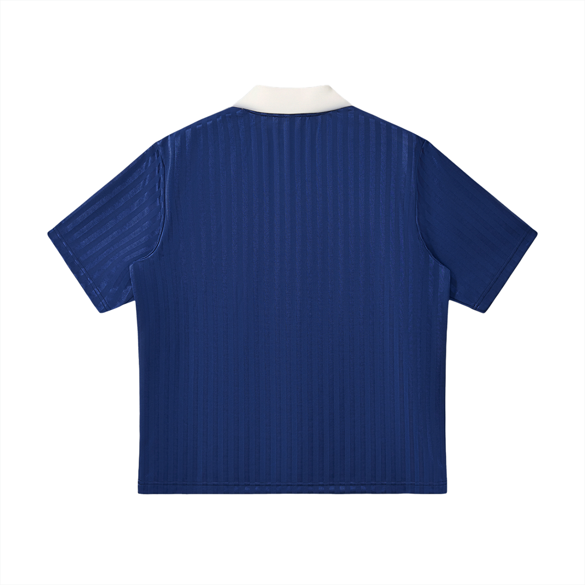 Rifted Contrast Collar Striped Soccer Jersey T-Shirt