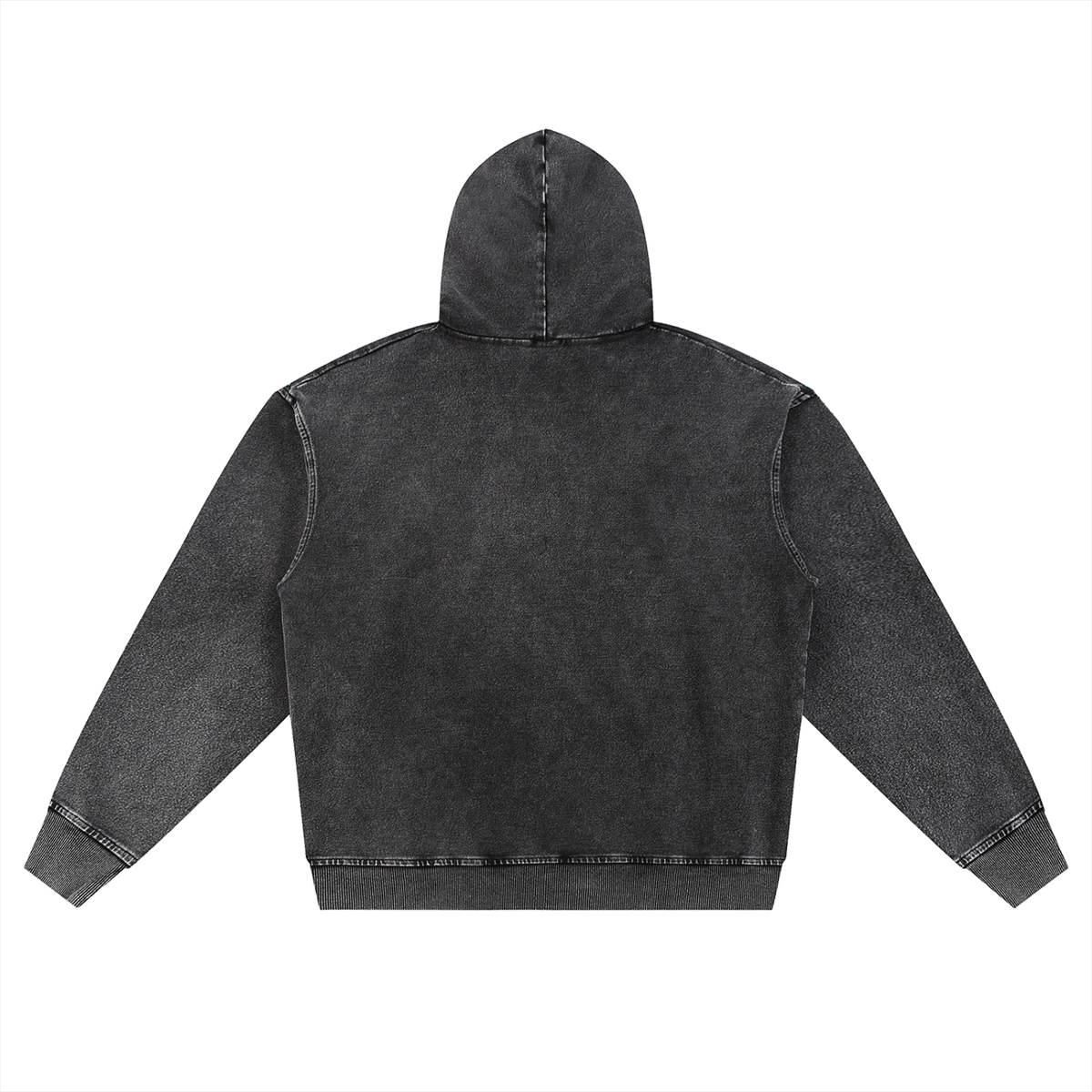 Rifted Snow Wash Oversized Zip-Up Hoodie