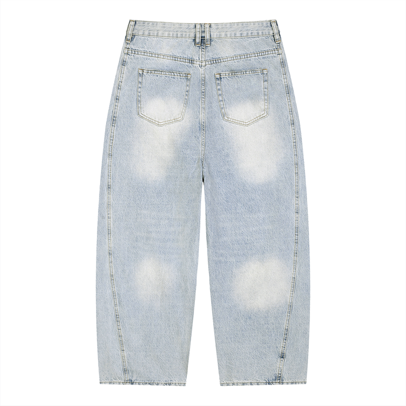 Rifted Men's Vintage Wash Sun Fade Barrel Leg Jeans