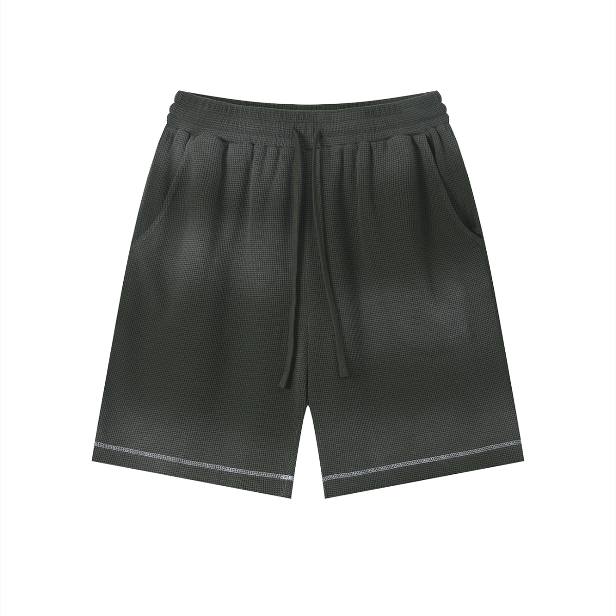 Rifted Unisex Sunfade Waffle Raw Hem Shorts