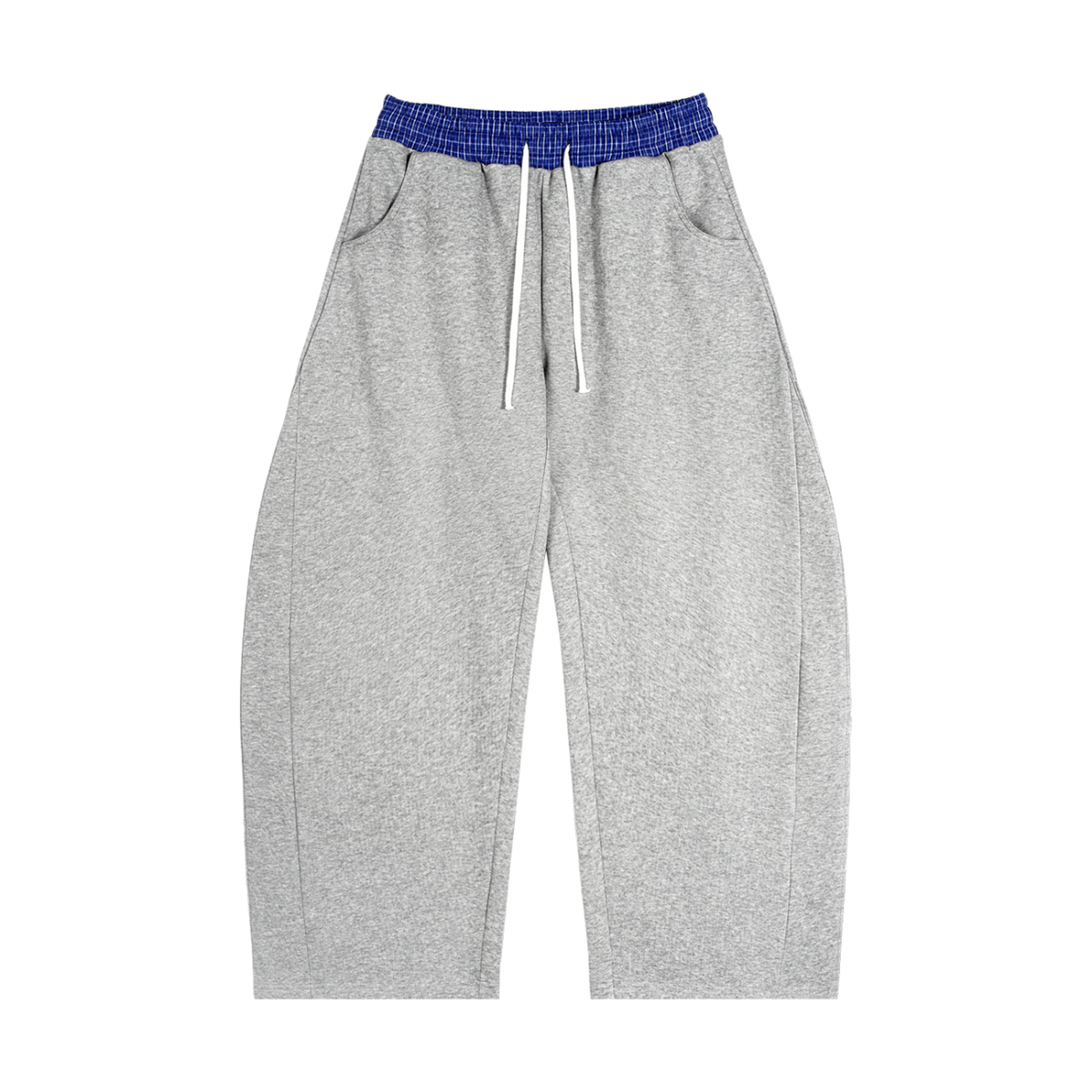 Rifted Plaid Waistband Barrel Sweatpants