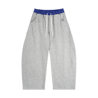 Rifted Plaid Waistband Barrel Sweatpants