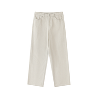 Rifted Heavyweight Cotton Straight-Leg Pants