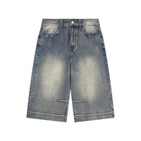 Rifted Vintage Wash Baggy Denim Shorts