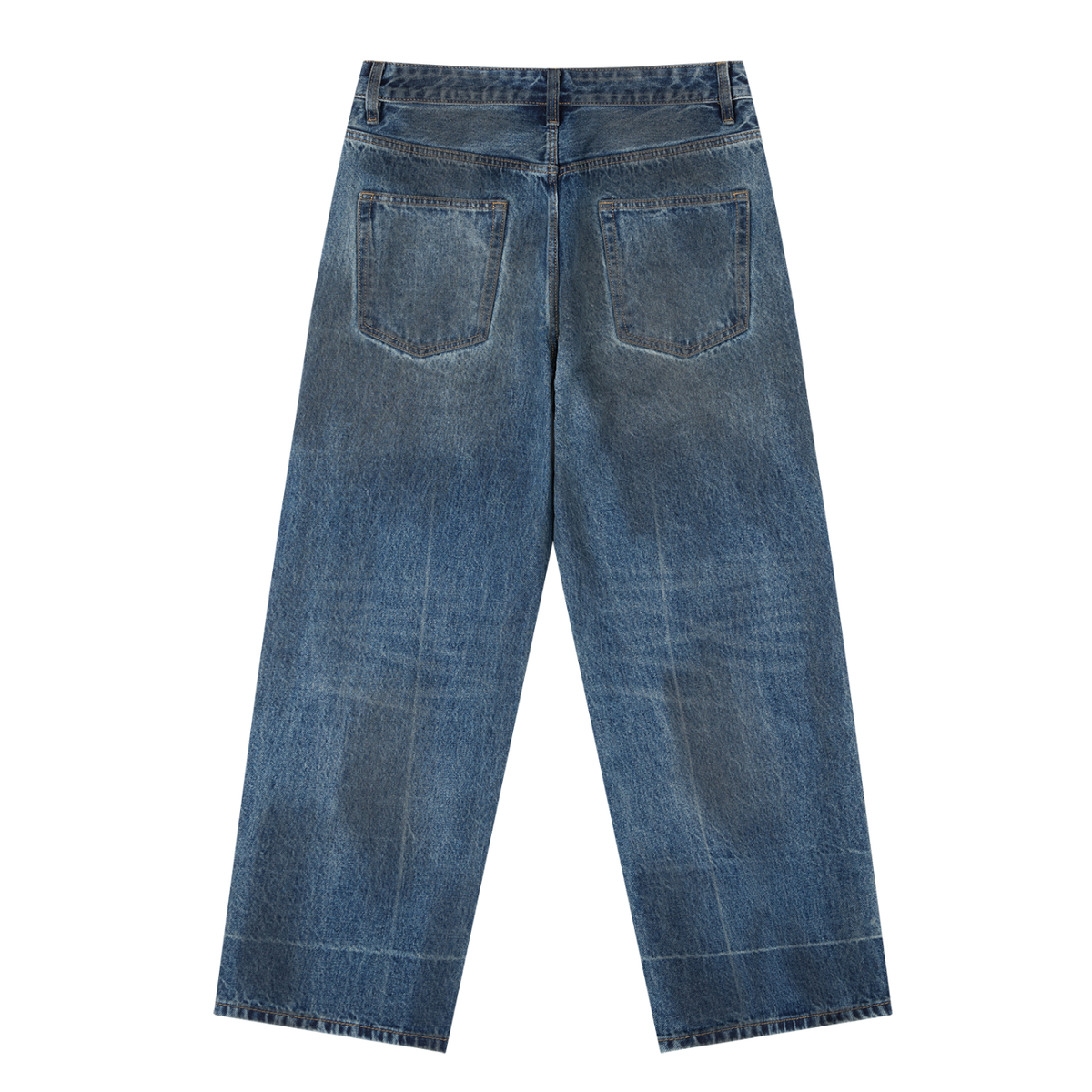 Rifted Vintage Wash Baggy Denim Jeans