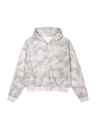 Rifted Dirty Washed Zip-Up Fleece Hoodie