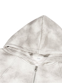 Rifted Dirty Washed Zip-Up Fleece Hoodie
