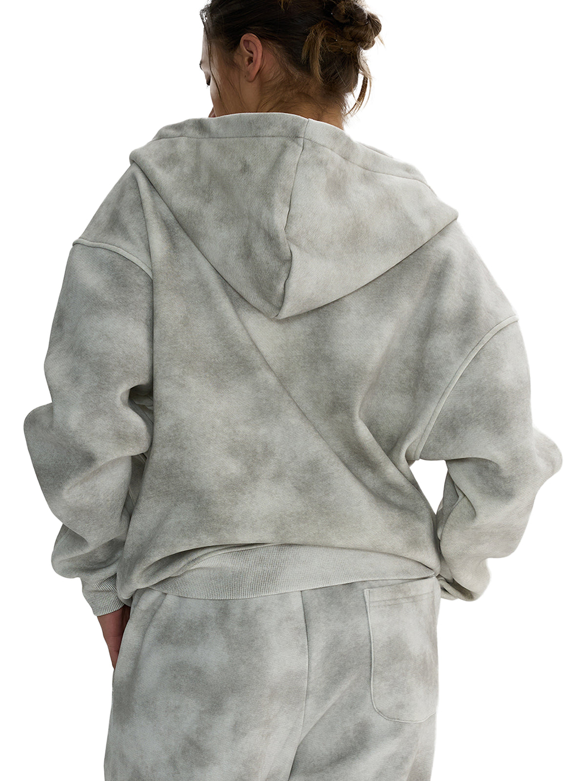 Rifted Dirty Washed Zip-Up Fleece Hoodie