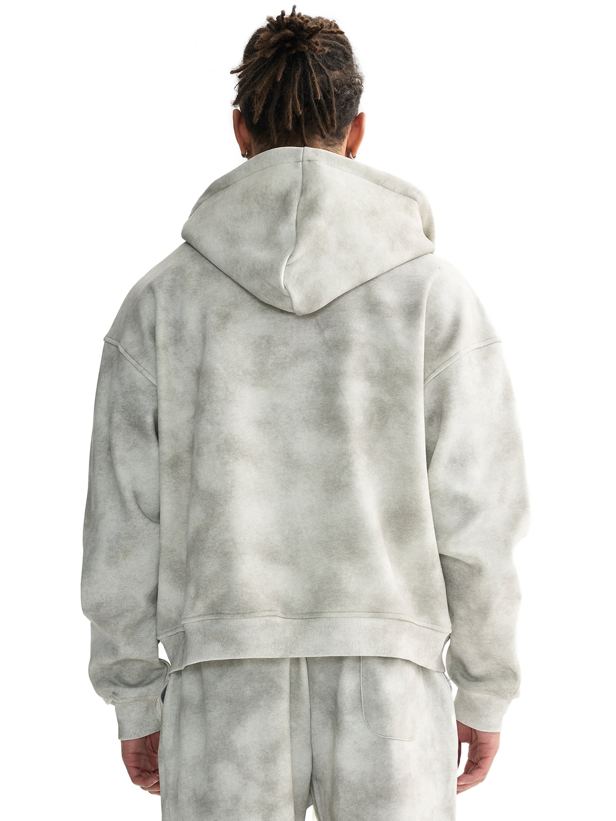 Rifted Dirty Washed Zip-Up Fleece Hoodie