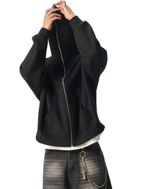 Rifted Fleeced Full-Zip Boxy Hoodie
