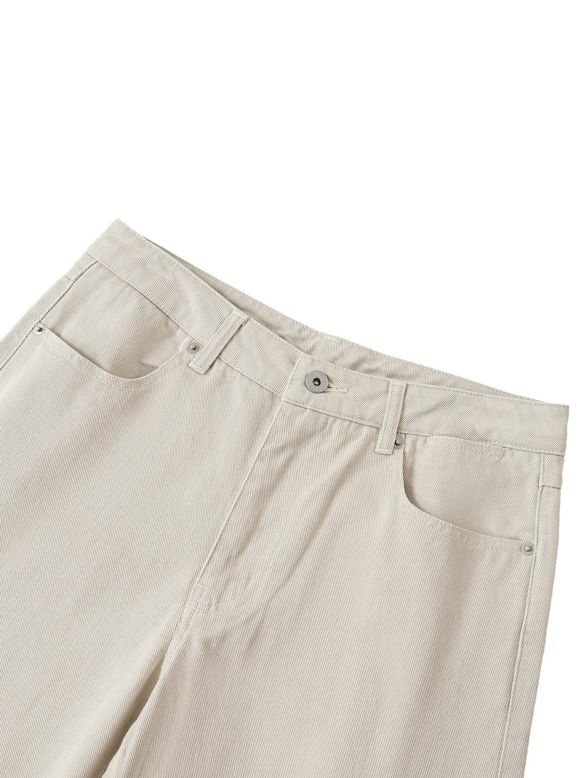 Rifted Heavyweight Cotton Straight-Leg Pants
