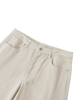 Rifted Heavyweight Cotton Straight-Leg Pants