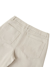 Rifted Heavyweight Cotton Straight-Leg Pants