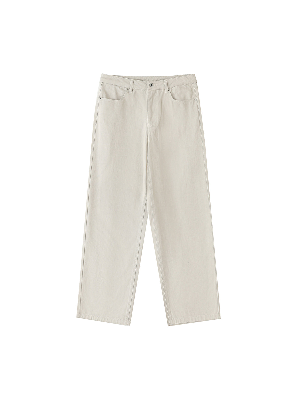 Rifted Heavyweight Cotton Straight-Leg Pants