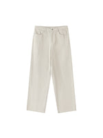 Rifted Heavyweight Cotton Straight-Leg Pants