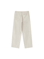 Rifted Heavyweight Cotton Straight-Leg Pants