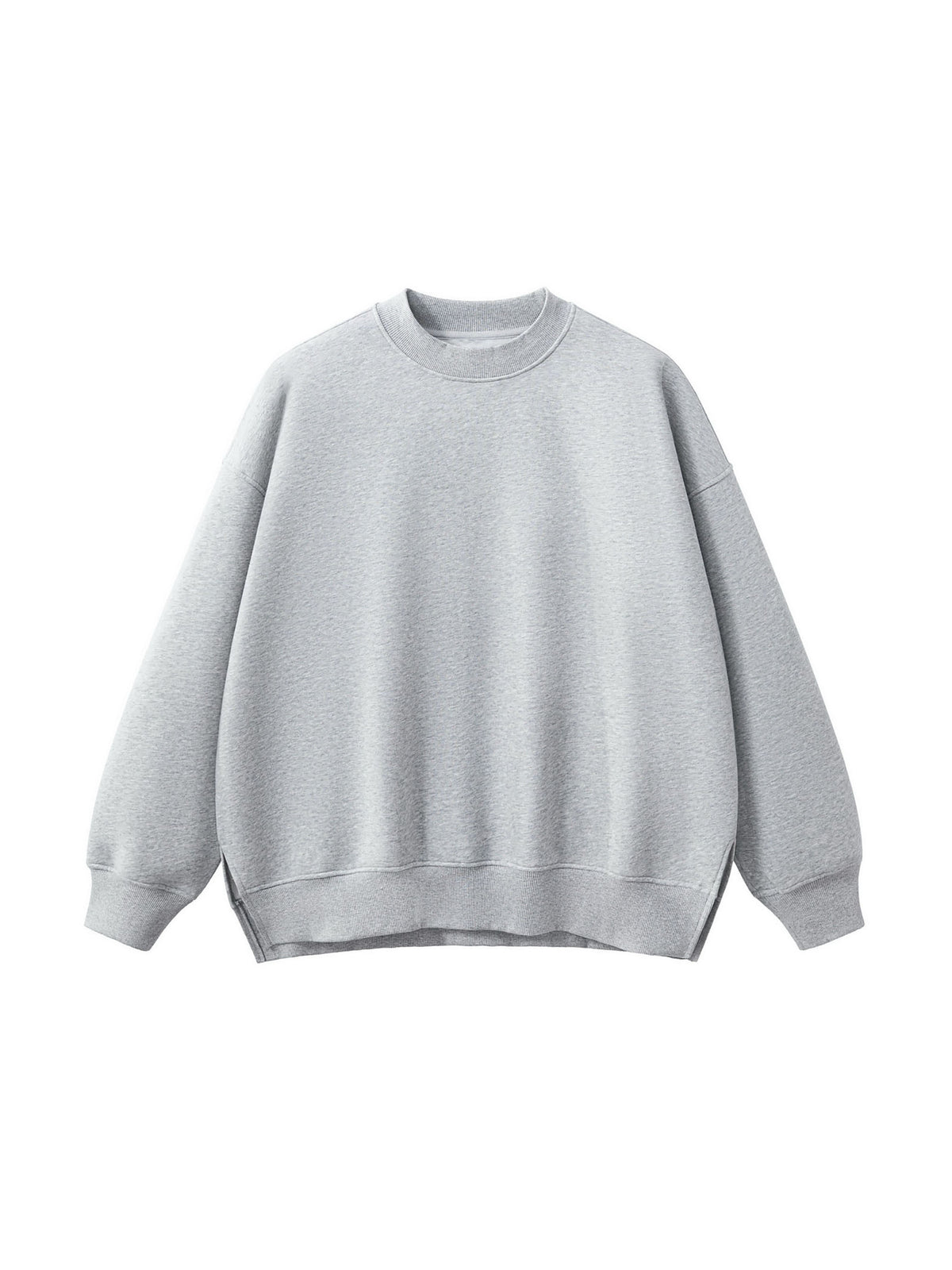 Rifted Fleece Side Slit Crewneck Sweatshirt