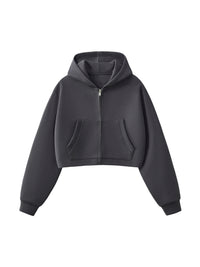 Rifted Women's Essential Cropped Zip-Up Hoodie