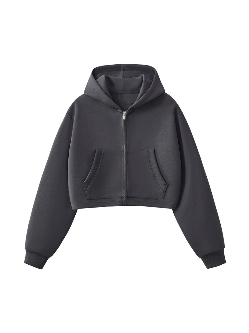 Rifted Women's Essential Cropped Zip-Up Hoodie