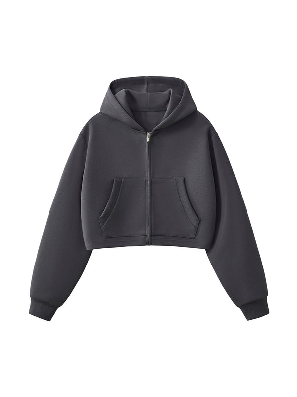 Rifted Women's Essential Cropped Zip-Up Hoodie