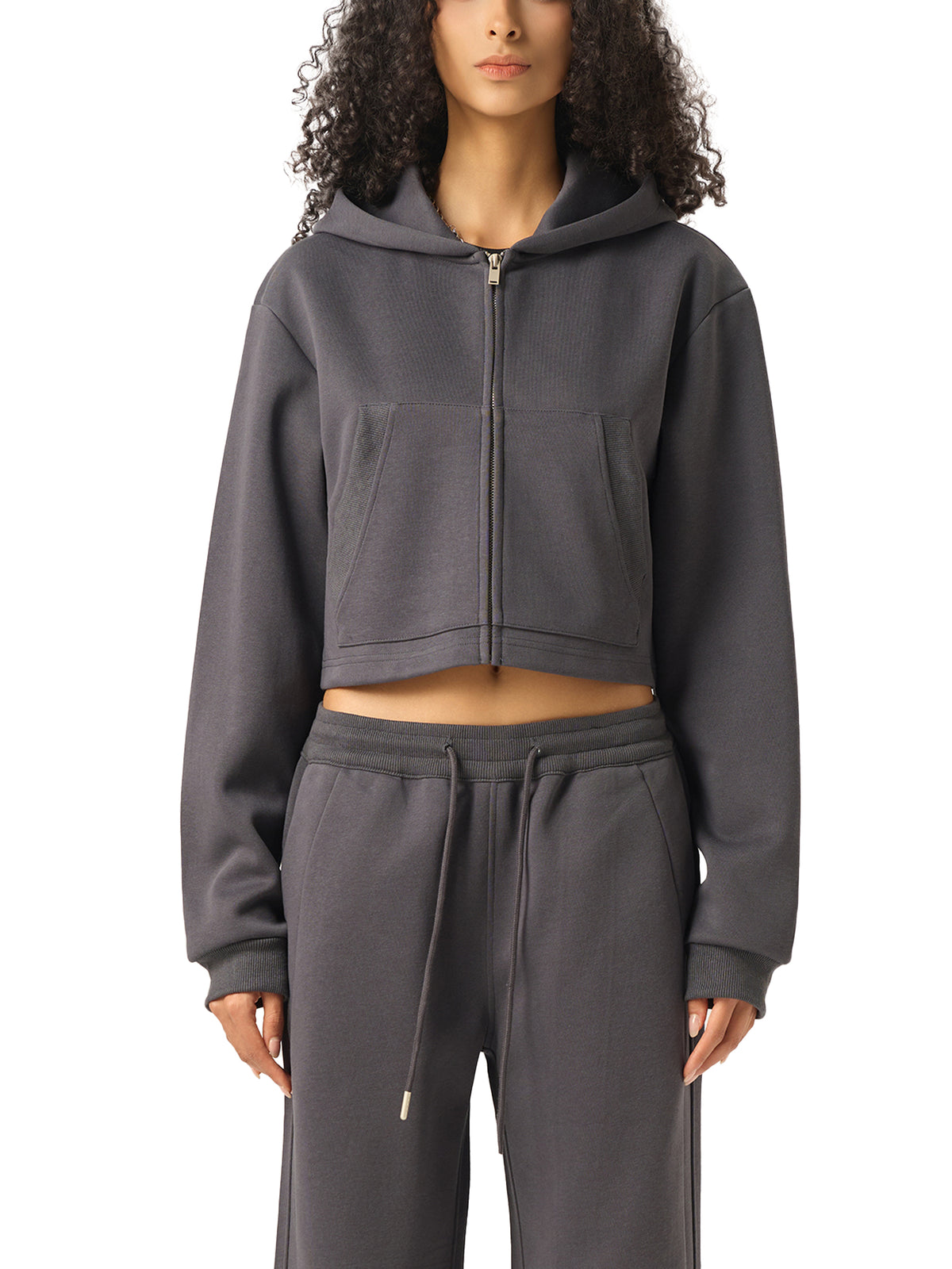 Rifted Women's Essential Cropped Zip-Up Hoodie
