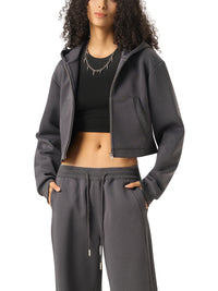 Rifted Women's Essential Cropped Zip-Up Hoodie