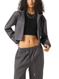 Rifted Women's Essential Cropped Zip-Up Hoodie