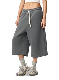 Rifted Relaxed Drawstring Three-quarter Sweatpants
