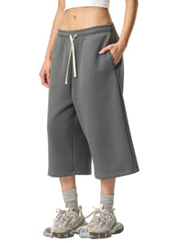 Rifted Relaxed Drawstring Three-quarter Sweatpants