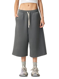 Rifted Relaxed Drawstring Three-quarter Sweatpants