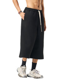 Rifted Relaxed Drawstring Three-quarter Sweatpants