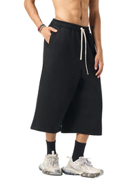 Rifted Relaxed Drawstring Three-quarter Sweatpants