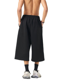 Rifted Relaxed Drawstring Three-quarter Sweatpants