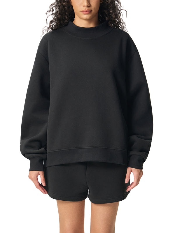 Fleece Mock-Neck Sweatshirt