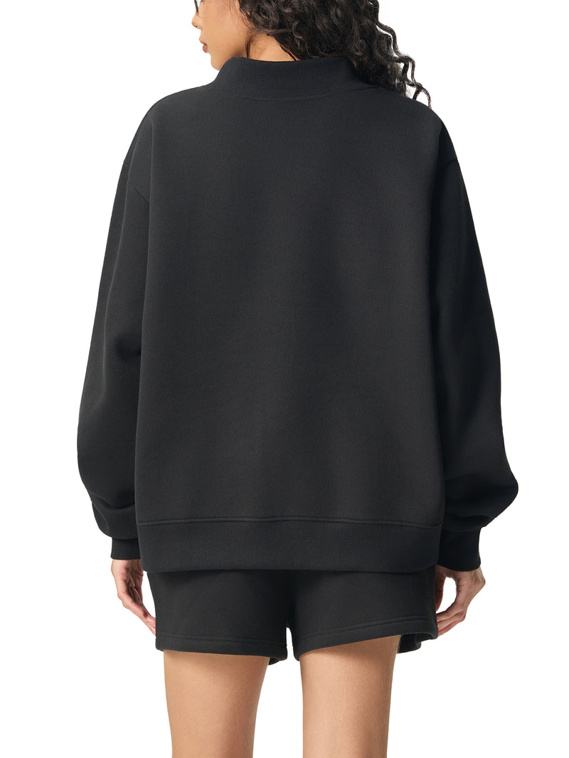 Fleece Mock-Neck Sweatshirt