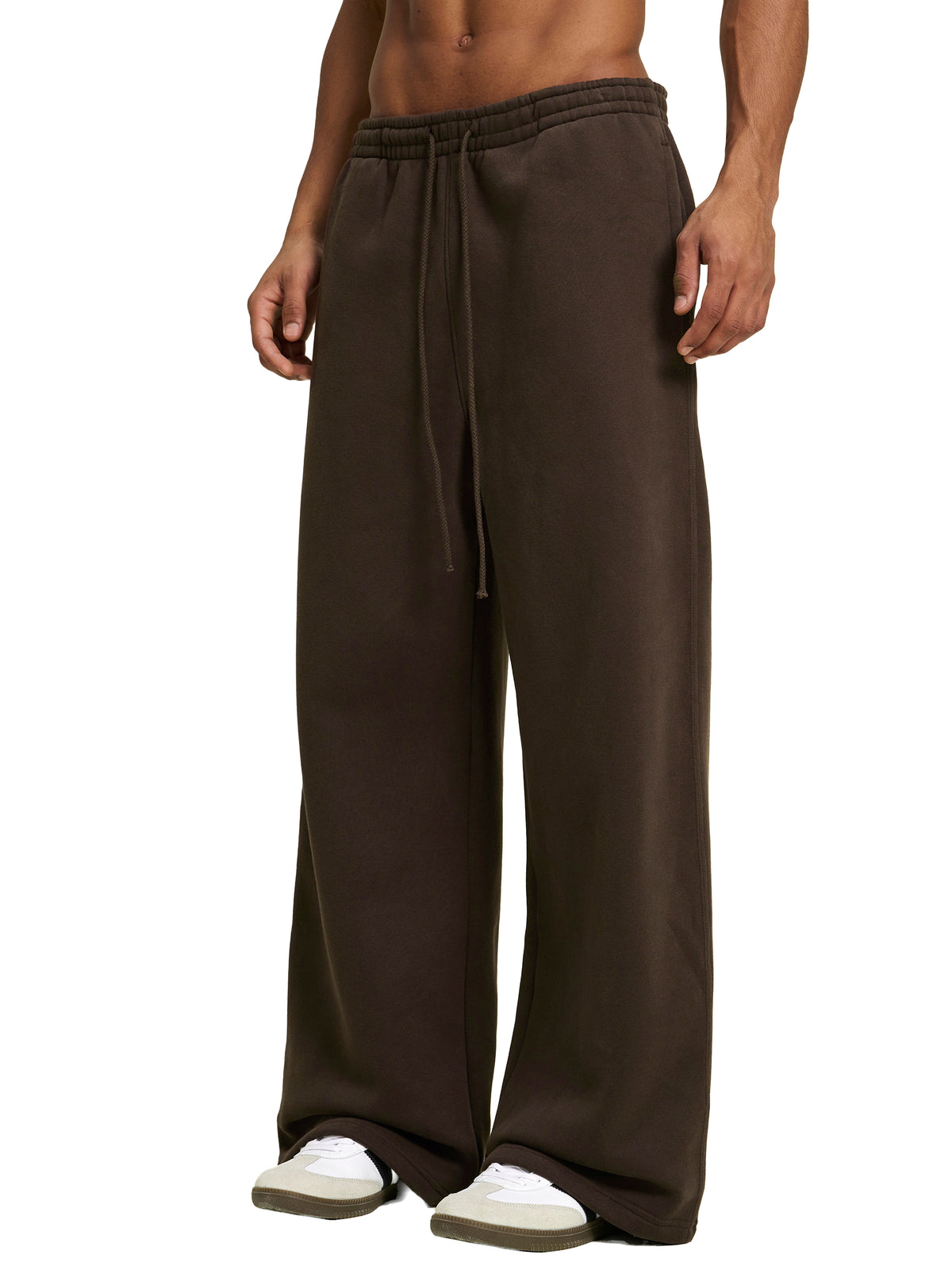 Rifted Fleece Drawstring Straight-Leg Sweatpants