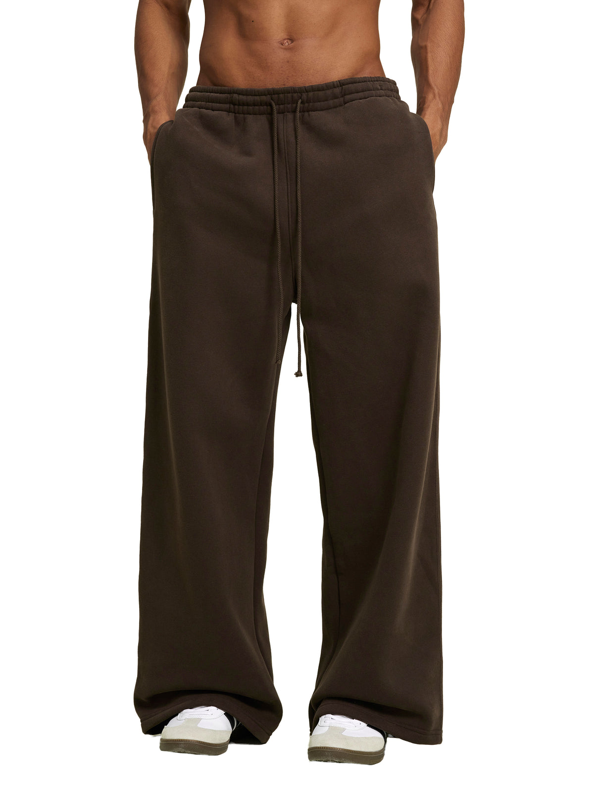 Rifted Fleece Drawstring Straight-Leg Sweatpants