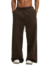 Rifted Fleece Drawstring Straight-Leg Sweatpants