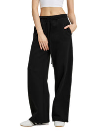 Rifted Fleece Drawstring Straight-Leg Sweatpants