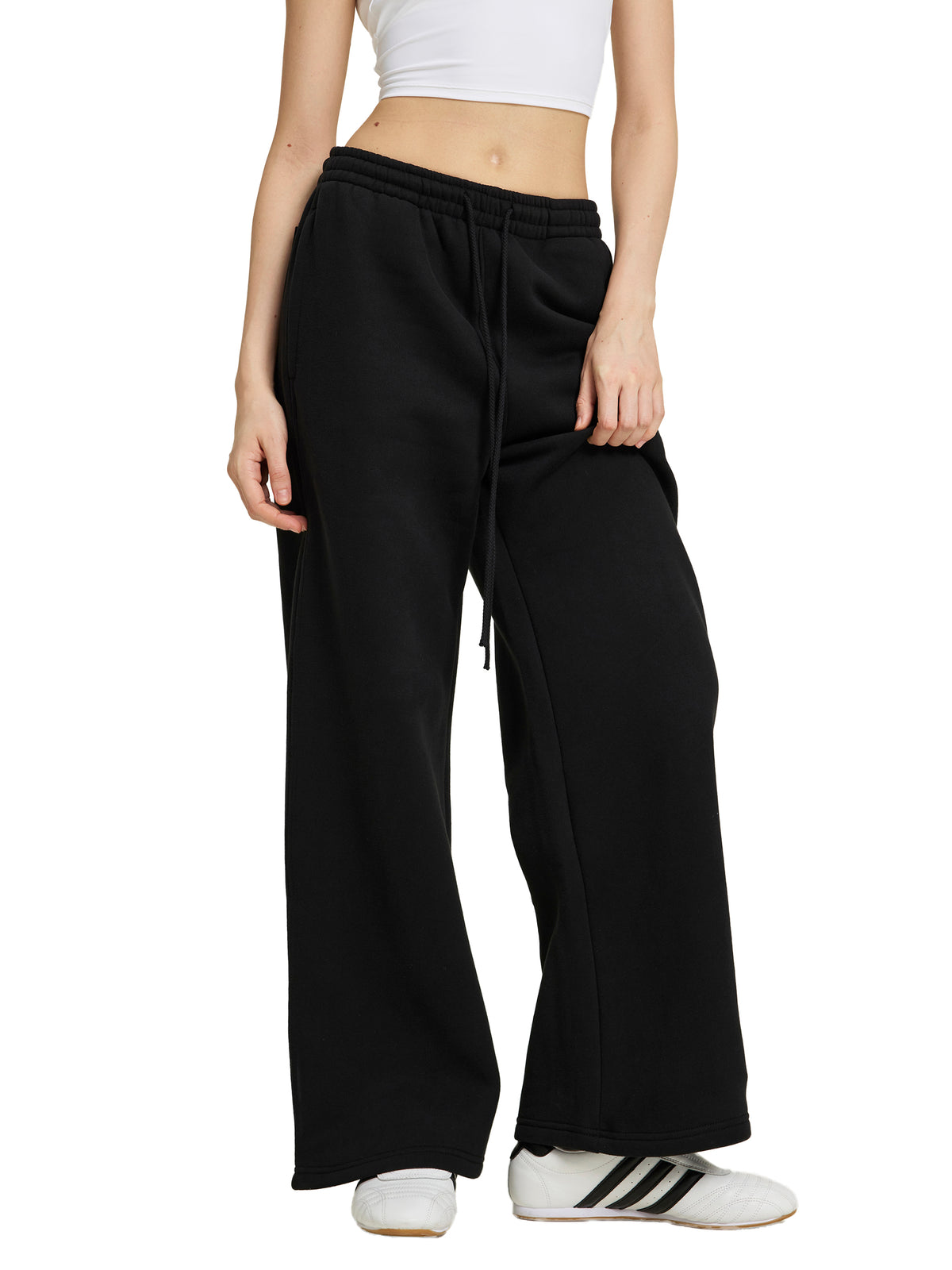 Rifted Fleece Drawstring Straight-Leg Sweatpants