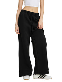 Rifted Fleece Drawstring Straight-Leg Sweatpants