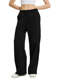 Rifted Fleece Drawstring Straight-Leg Sweatpants