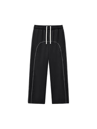 Rifted Contrast-Stitched Fleece Sweatpants