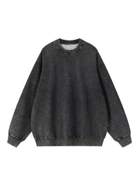 Rifted Snow Wash Oversized Crewneck Sweatshirt