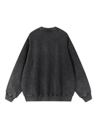 Rifted Snow Wash Oversized Crewneck Sweatshirt