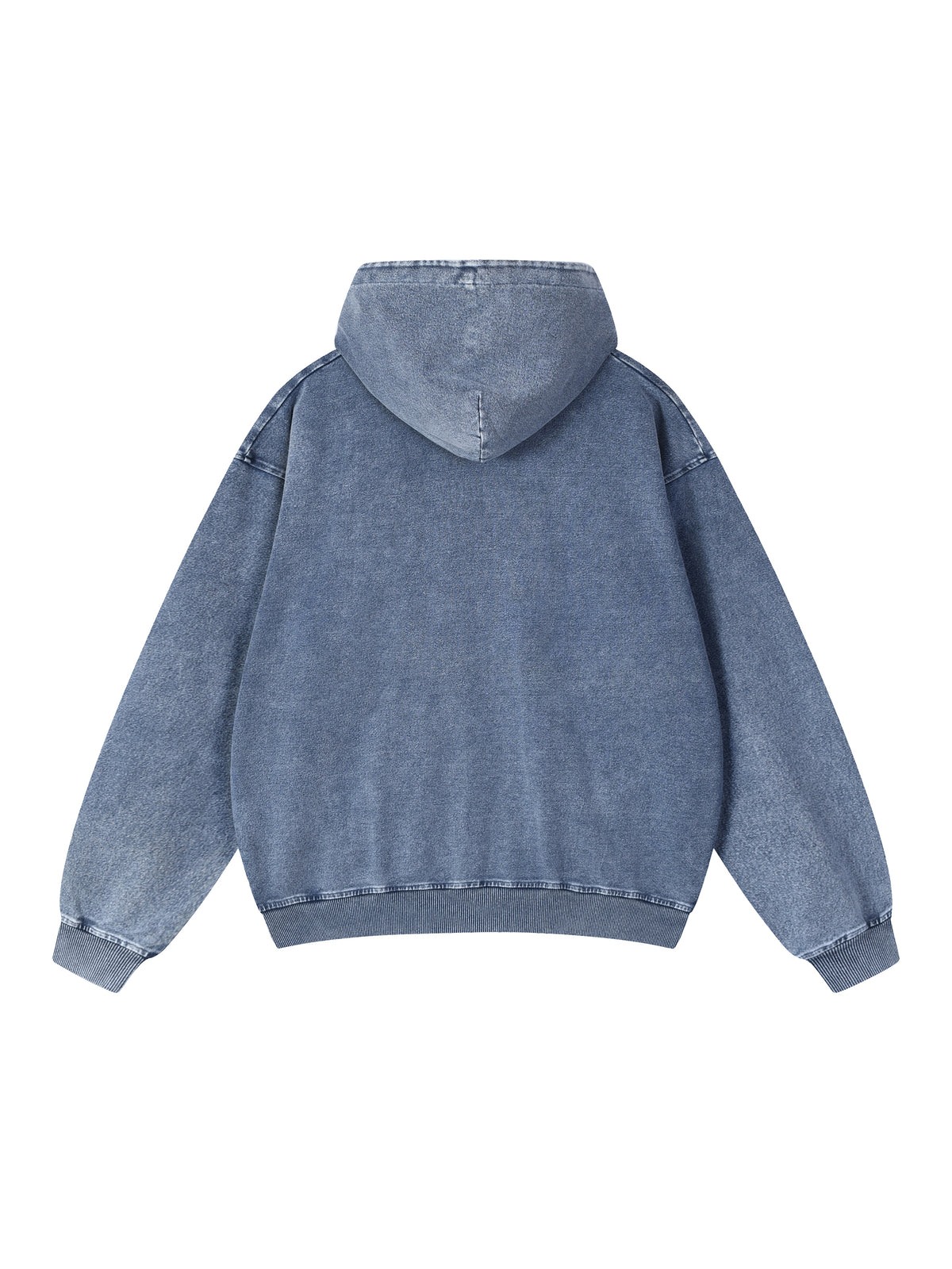 Rifted Snow Wash Oversized Zip-Up Hoodie